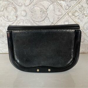 Ipes Italy - Vintage Black Leather Clutch / Evening Bag
